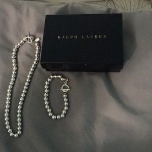 Ralph Lauren Silver pearl necklace and bracelet